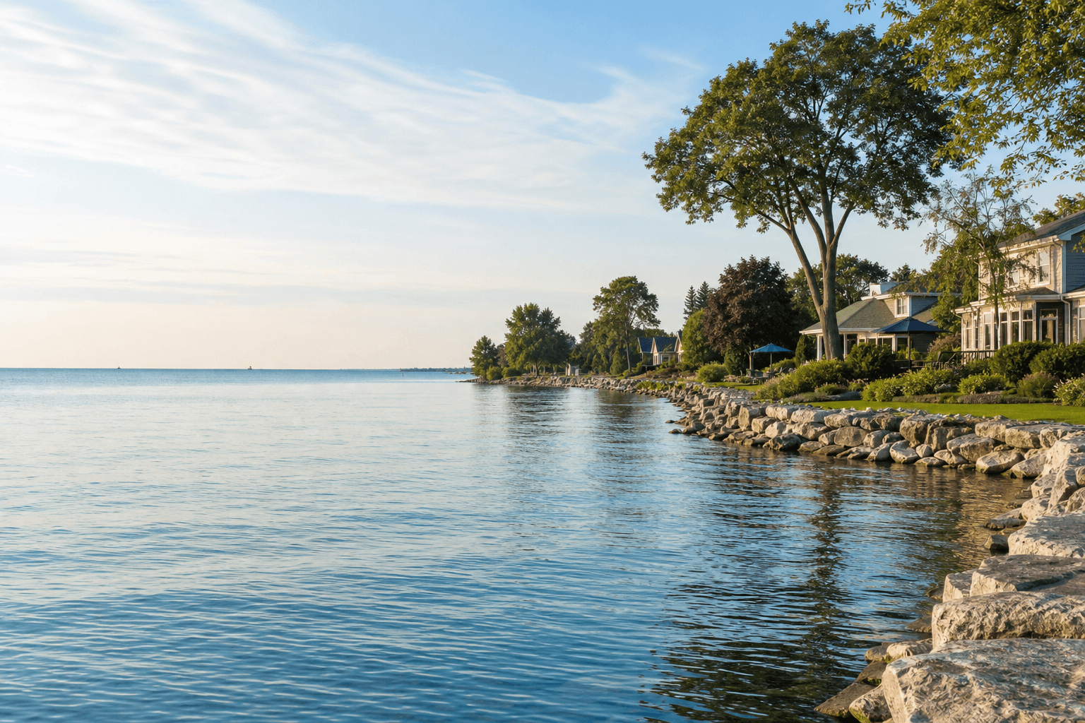 Calm shoreline near St. Clair Shores