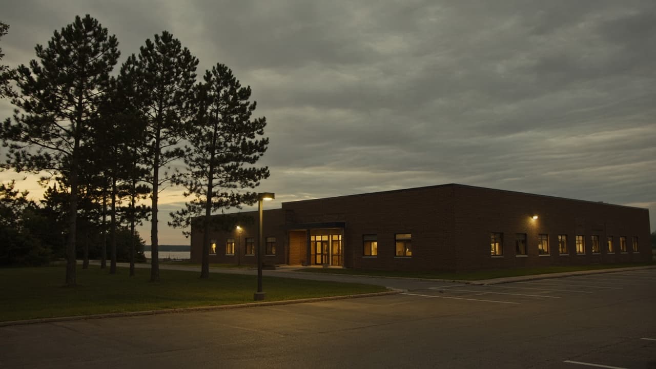 Lakeside CPL training facility in Harrison Township at dusk