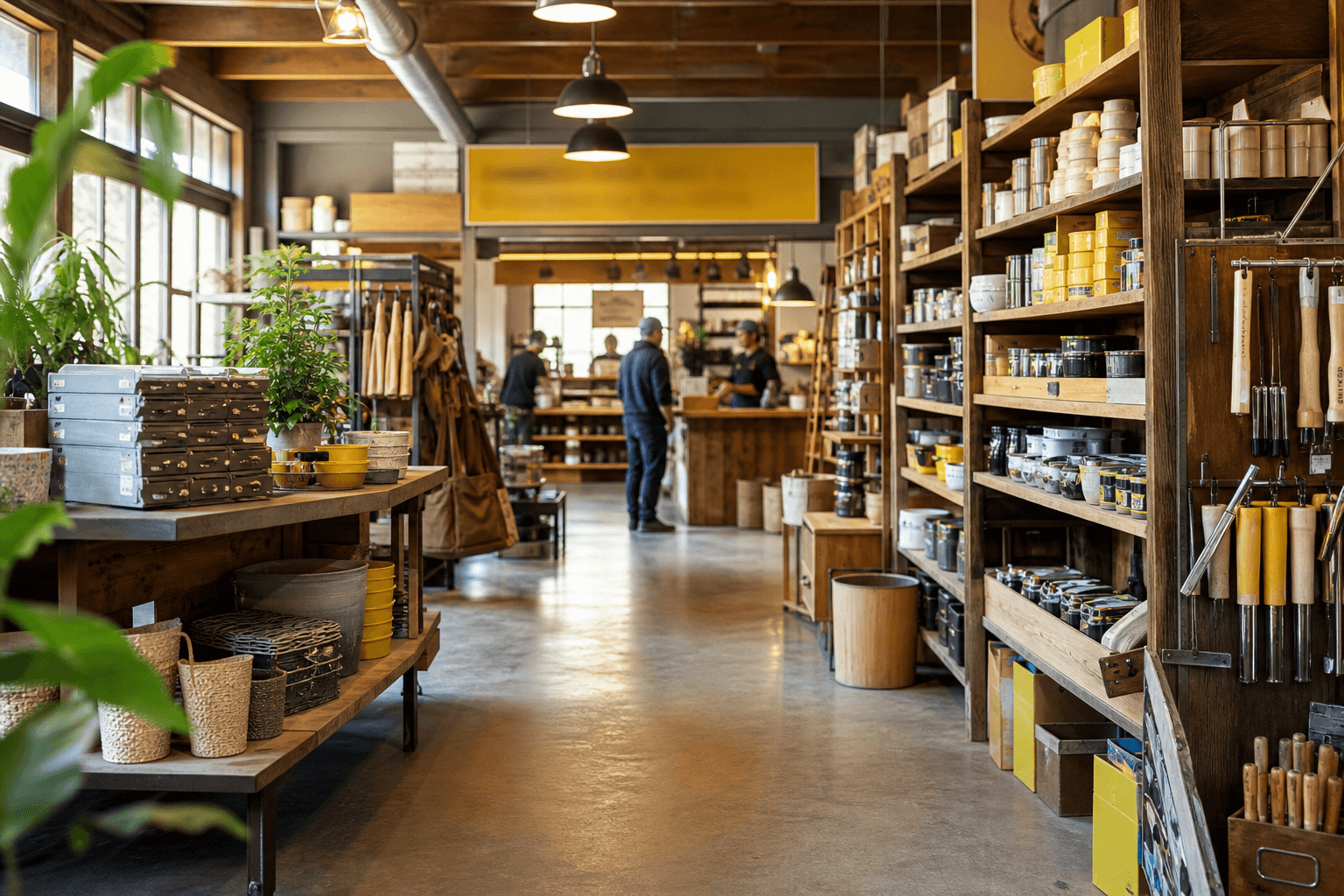 Warm interior of Northside Supply Co.